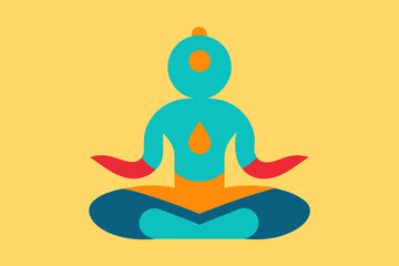 Self Care Concept Abstract Figure Meditating Inner Peace