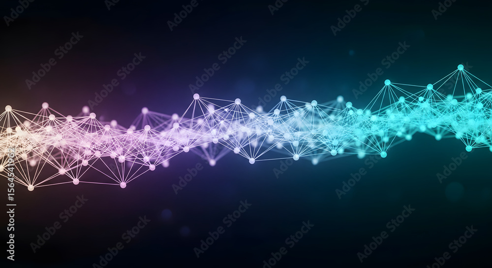Poster interconnected neural network: a vibrant and intricate visual representation of a neural network. th