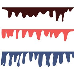 Colorful paint drips on white isolated background