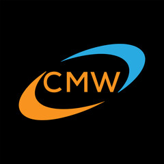 Dynamic Tech Logo Design with CMW Letters and Abstract Motion Elements – Modern Business Identity .CMW Letter Logo.

