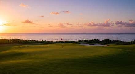 Golden sunset over a golf course (4)