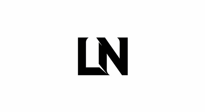 Stylish modern overlapping letters ln logo design