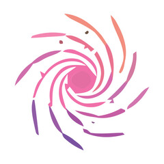 Cosmic Swirl Abstract Space Icon Design, Gradient Spiral Galaxy Illustration
