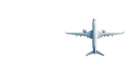 Aviation marvel: Top-down view of a commercial airplane in a stark black background