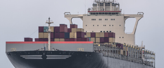 MARITIME TRANSPORT  - Container ship sail on the sea
