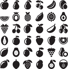 Fresh Fruit Silhouette Collection

Tropical Fruits Vector Design

Healthy and Juicy Fruit Art

Colorful Fruit Icons Illustration

Organic Fruit Set for Kitchen Decor