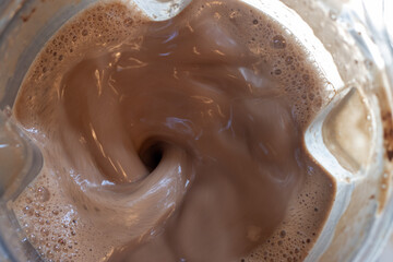 Final vortex of blended chocolate batter