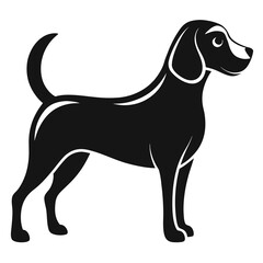 Alert Standing Beagle Silhouette for Pet Art and Graphics
