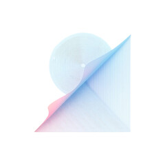 Abstract geometric shape with gradient lines isolated on transparent background