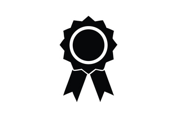 Achievement Award Icon:  Modern Minimalist Black and White Design,  Simple Elegant Badge Graphic for Success, Excellence, and Recognition in Business, Education, or Corporate Branding.