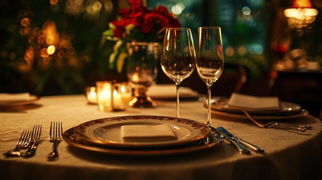 Expensive dinner at a high-end restaurant