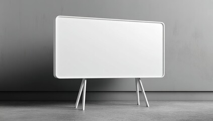 White, blank sign on a stand. High quality