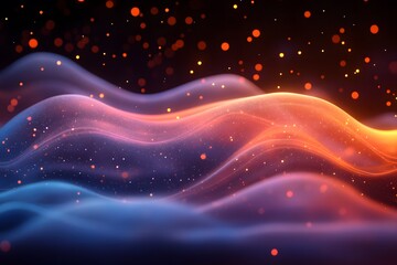 Fototapeta premium Abstract Waves and Light Particles - Vibrant Background for Design and Decoration