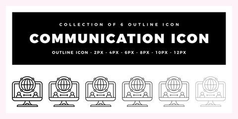 Pack of 6 Outline Vector communication icon