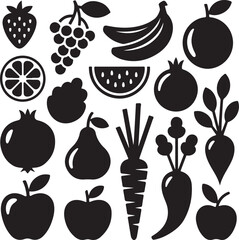 Fresh Fruit Silhouette Collection

Tropical Fruits Vector Design

Healthy and Juicy Fruit Art

Colorful Fruit Icons Illustration

Organic Fruit Set for Kitchen Decor