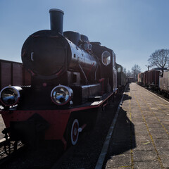 STEAM STEAM LOCOMOTIVE - Historic narrow gauge railway vehicle
