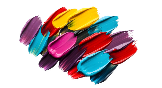 Vibrant Paint Strokes, isolated on transparent background - Powered by Adobe