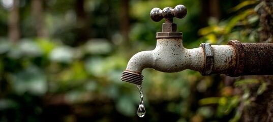 Tap water on garden. Generative AI technology.