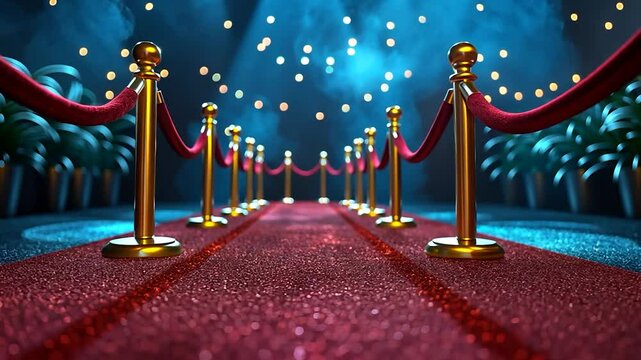Glimmering Red Carpet Entrance: A Star-Studded Affair