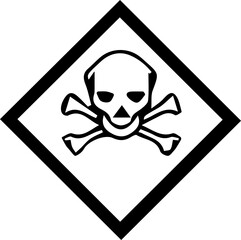 Universal Skull and Crossbones Symbol for Poisonous Substances – Critical Safety Indicator for Chemical, Biohazard & Hazardous Material Alert
