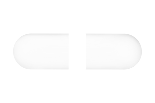 Transparent Liquid Glass Capsule Pill Isolated