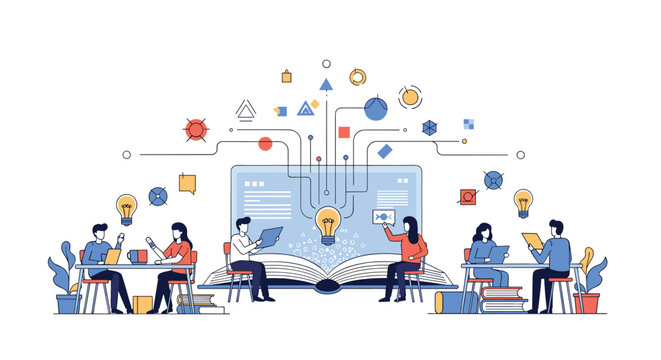 Creative team collaborates on digital project development with innovative ideas