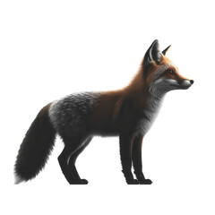 Obraz premium red fox on transparent background