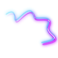 Abstract neon laser line curve zigzag retro style 80s.