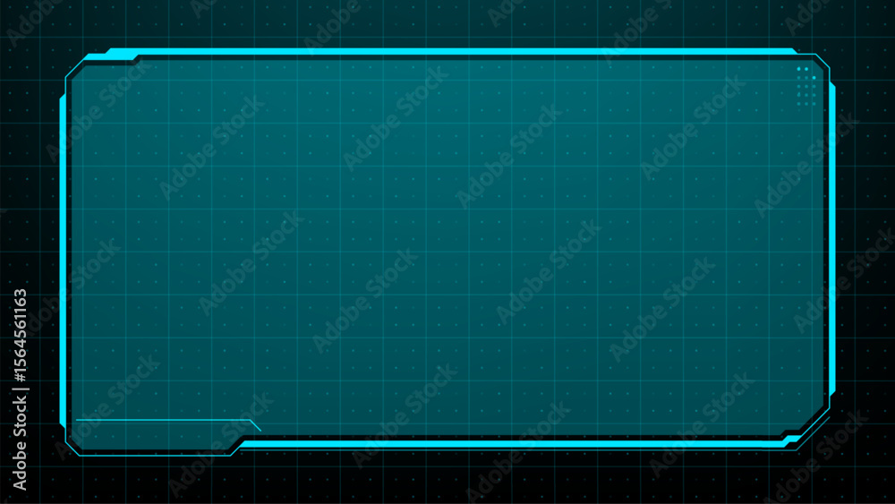 Poster Futuristic head up display frame with grid and details. Abstract hud virtual screen border vector. Digital ui element for technology design.