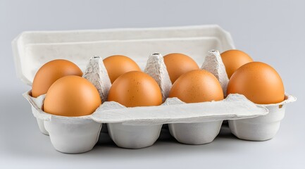 Farm Fresh Eggs in an Open Carton