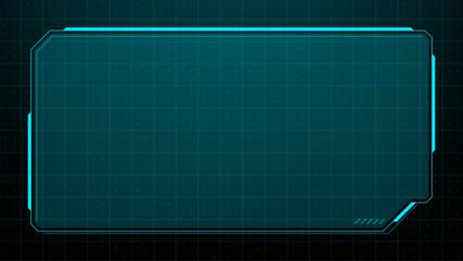 Futuristic user interface element. Head up display hud vector graphic frame with grid. Virtual reality screen technology.