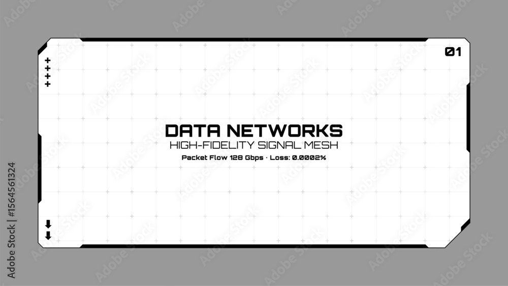Fototapete data networks display element with high fidelity signal mesh information. modern hud vector graphic 