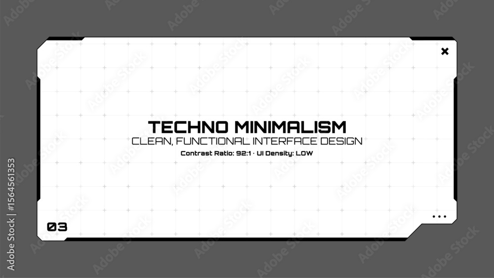 Poster Hud vector screen with grid elements and text. Futuristic user interface for technology display and data.