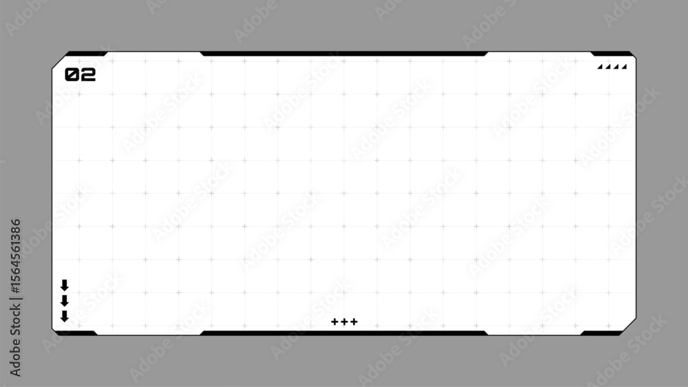 Poster Futuristic hud vector graphics frame or window element. Head up display interface technology concept for digital data presentation.