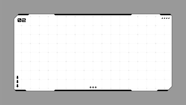 Futuristic hud vector graphics frame or window element. Head up display interface technology concept for digital data presentation.