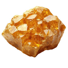 Shiny gold nugget isolated on transparent background 