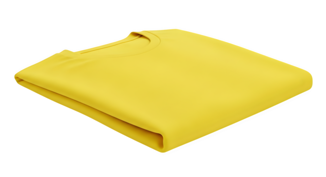 Folded Yellow Sweatshirt, isolated on transparent background