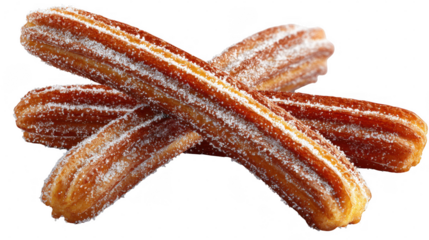 Illustration of three churros isolated on transparent background