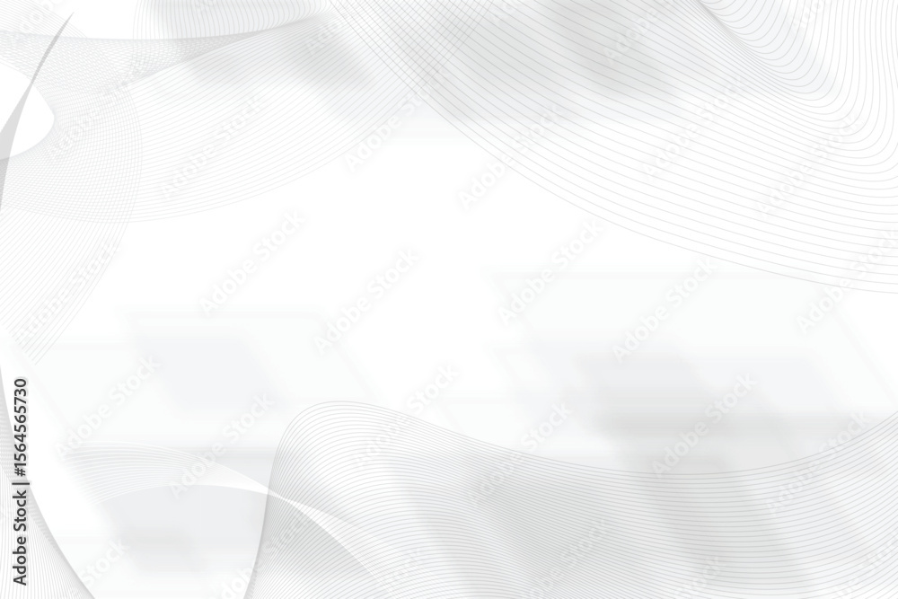 Poster abstract background with flowing lines and soft gradient in grayscale isolated on transparent backgr