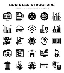 Business Structure icons Pack. Lineal Filled icons set. Business Structure collection set.