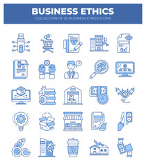 Collection of 25 Business Ethics Icons. Promoting Ethical Business Practices