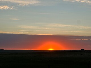 Fototapeta premium sunset over the river