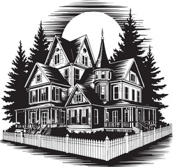 house, castle, building, vector, home, cartoon, town, illustration, architecture, city, icon, halloween, art, design, fairy, silhouette, old, medieval, urban, drawing, roof, set, night, tower, fantasy