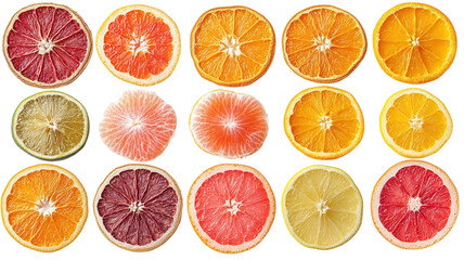 Fototapeta premium citrus fruit slices on transparent background 