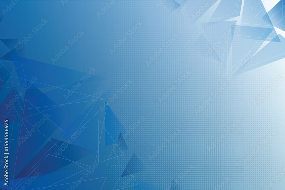 Poster abstract blue background with geometric shapes and subtle grid pattern isolated on transparent backg