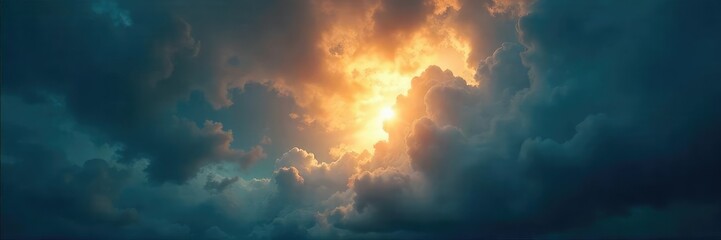 Light Pierces Storm Clouds Hope, Divine Intervention, and Spiritual Enlightenment