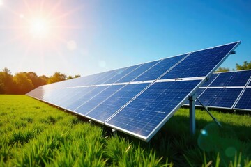 Sleek Modern Solar Panel Array Efficiently Harnessing Sunlight for Clean Energy Production
