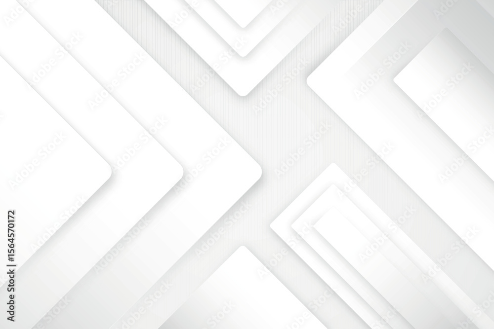 Poster white geometric shapes with soft shadows creating a modern design isolated on transparent background