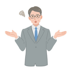 お手上げな中年サラリーマン