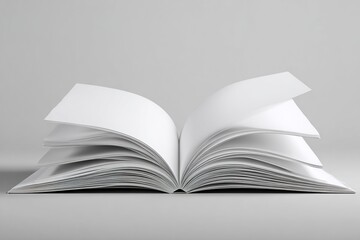 Blank Book Pages: A Minimalist, Open Book on Gray. High quality